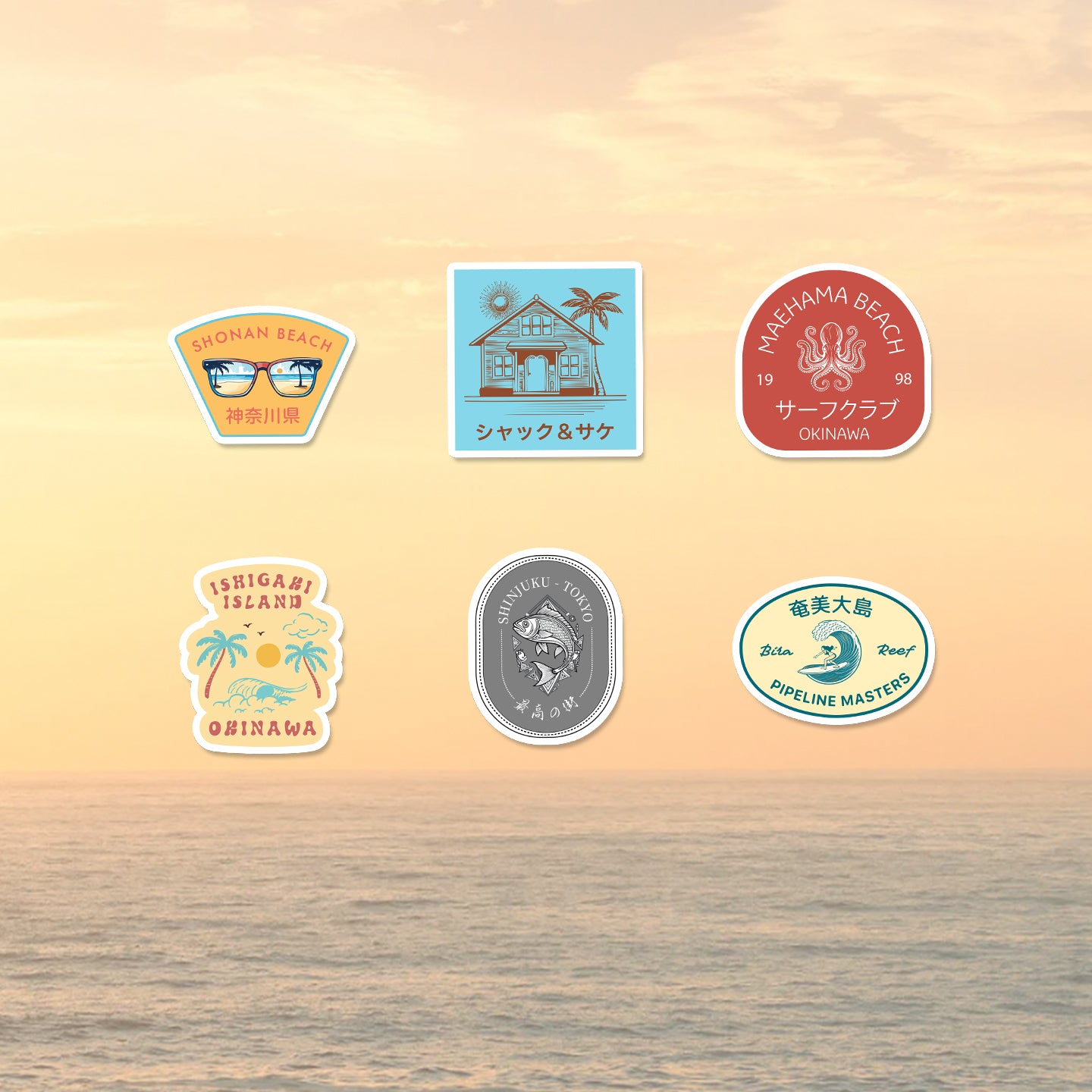 Nippon Beachside Sticker Set