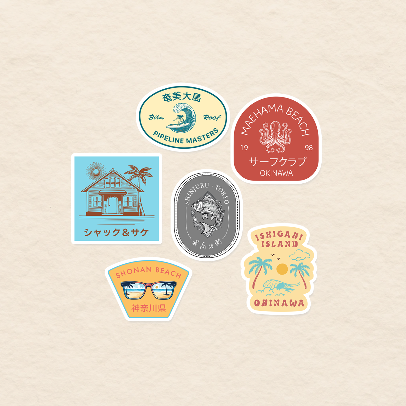 Nippon Beachside Sticker Set