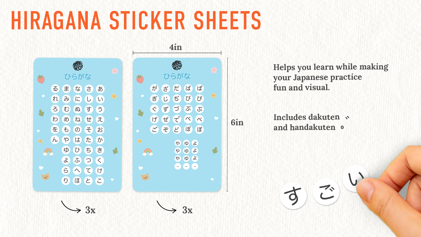 Hiragana Sticker Sheet