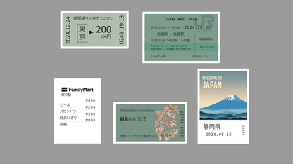 Japan Traveling Tickets Sticker Set