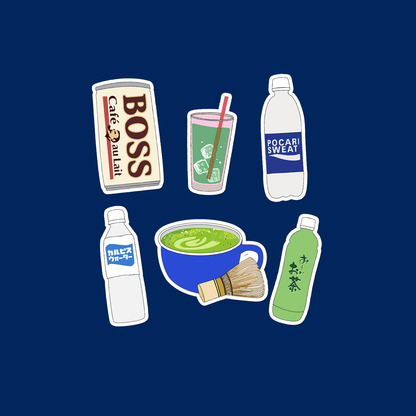 Japanese Beverages Sticker Set | Premium Vinyl Japanese Stickers