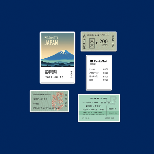 Japan Tickets Sticker Set